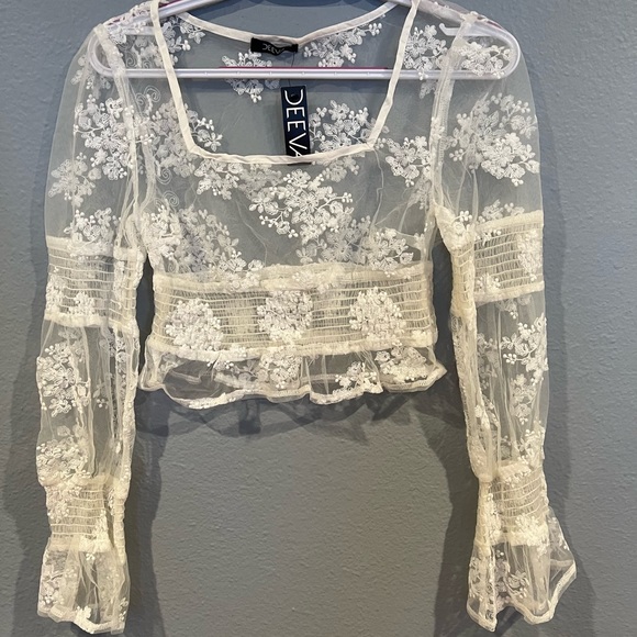 Deeva Tops - Women Cleo Mesh Long Sleeve Top